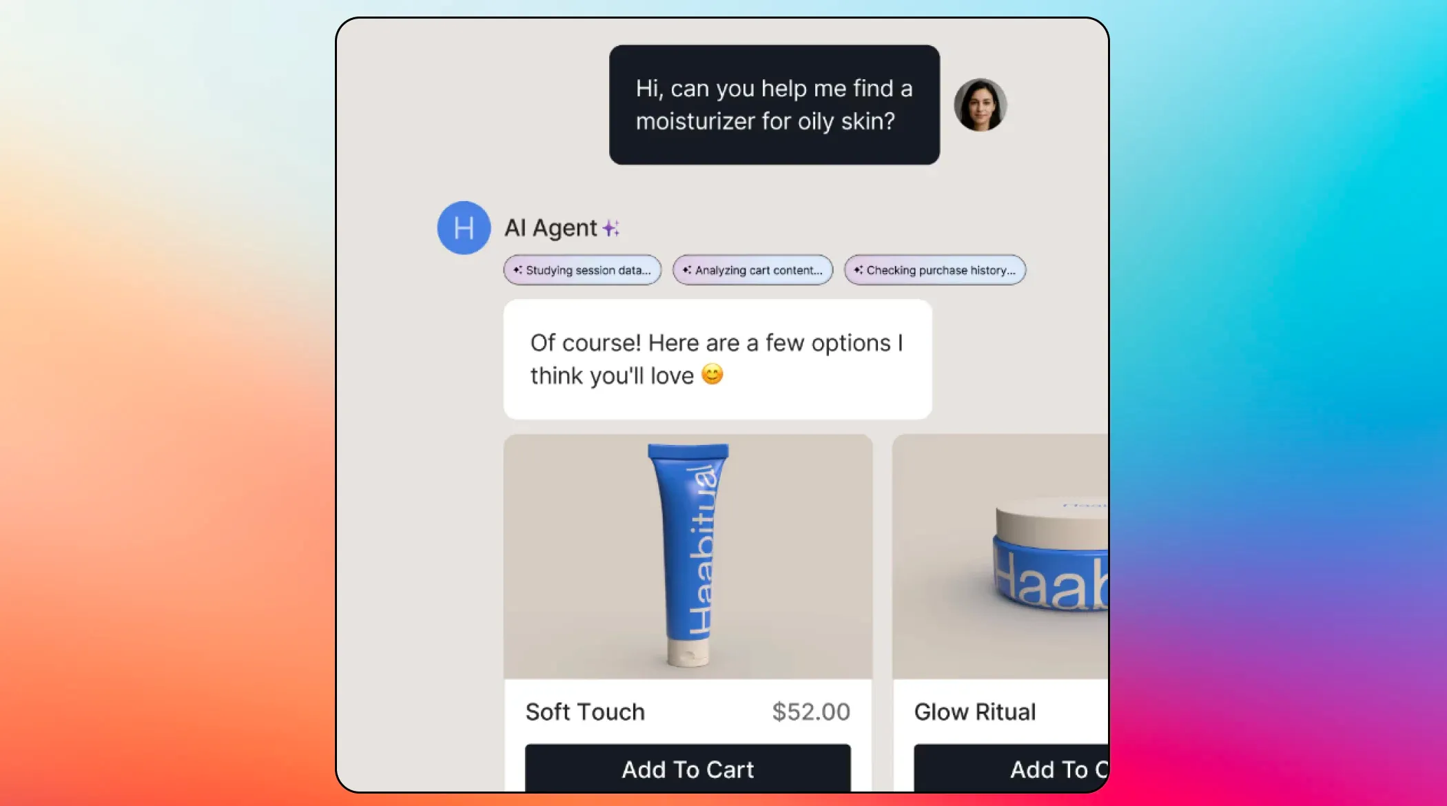 An example of a response from the shopping AI-powered assistant by Gorgias