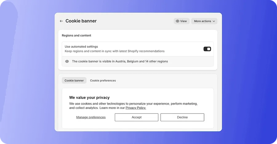 Cookie consent banner