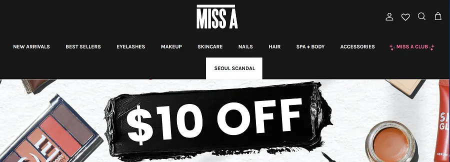 Miss A Shopify beauty store