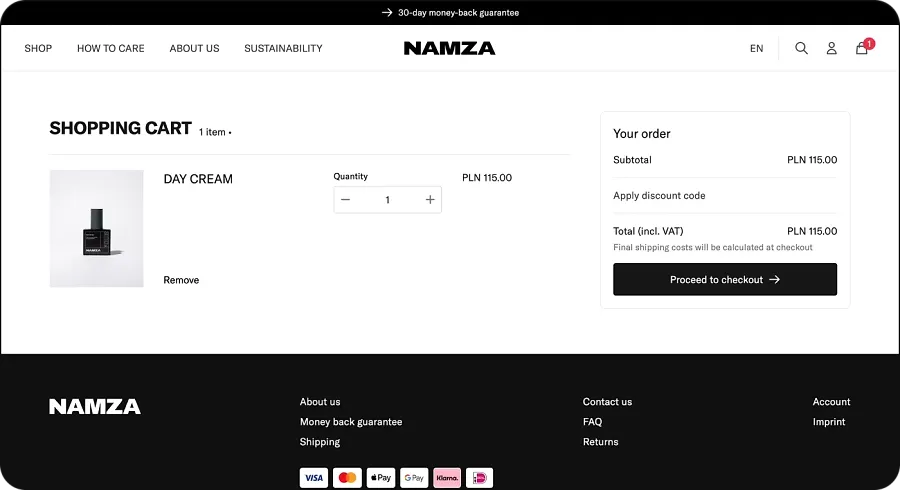 Namza checkout Namza checkout