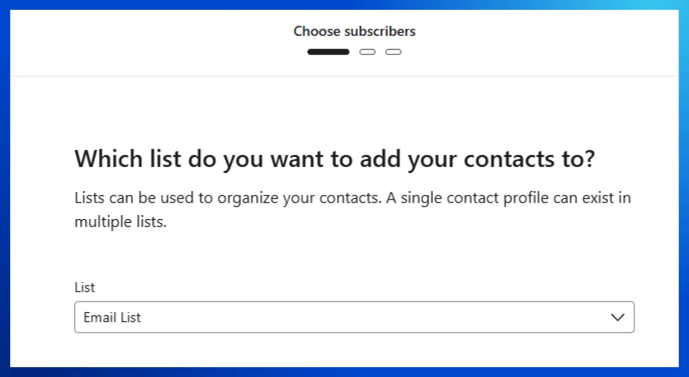Select the list