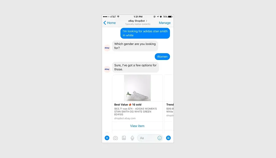 eBay AI chatbot example